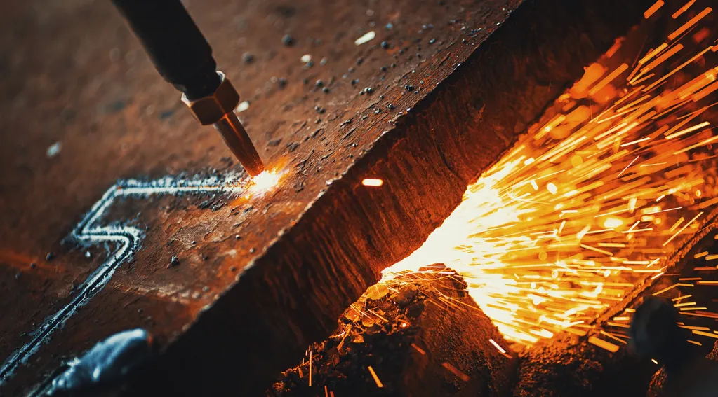 Plasma cutter with sparks
